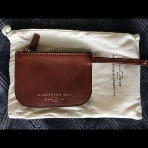 NWT Sezane brown leather pouchette